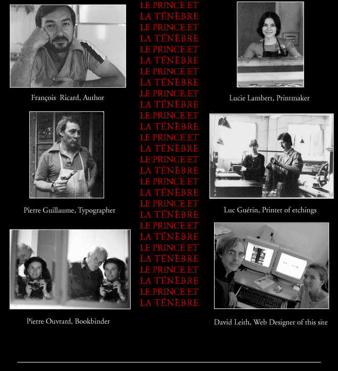 Lucie Lambert EDITIONS  Le Prince et la t&eacute;n&egrave;bre , Francois Ricard, Pierre Guillaume, Luc Guerin, Pierre Ouvard, David Leith 
